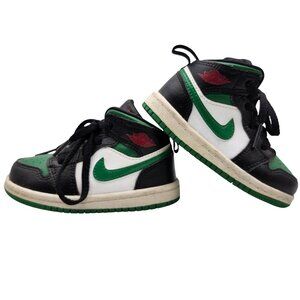 Nike Air Jordan 1 Retro High OG Pine Green Black Childrens Sneakers Size 6C